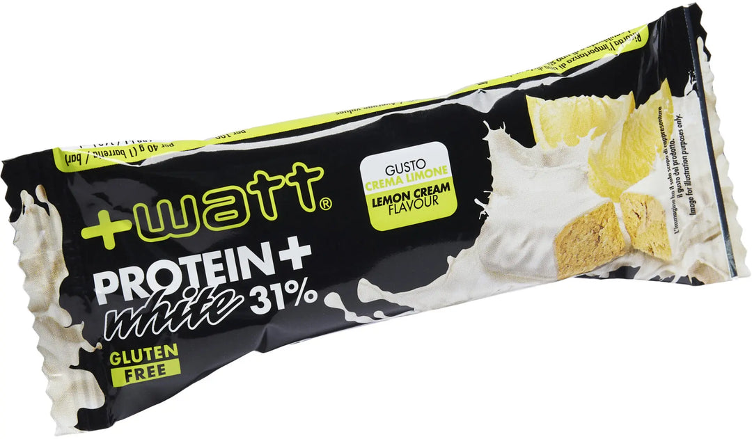 +Watt Protein+ White 40g Crema al Limone Barretta Proteica Ricoperta per Snack