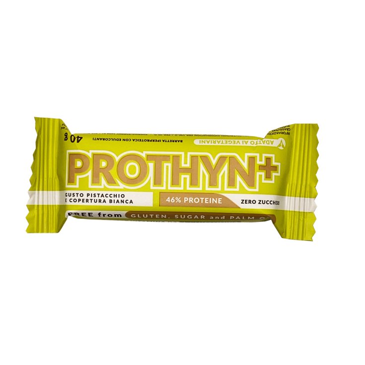 Pharmabiogen Prothyn + 40g Pistacchio Cioccolato Bianco Barretta Iperproteica Zero Zuccheri con Glutammina e Vit. D3