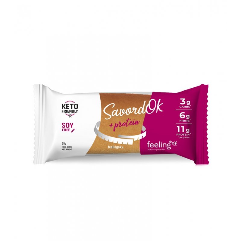 Feeling Ok Savordok Start 35g Arancia Biscotto Savoiardo Proteico Zero per Colazione e Snack