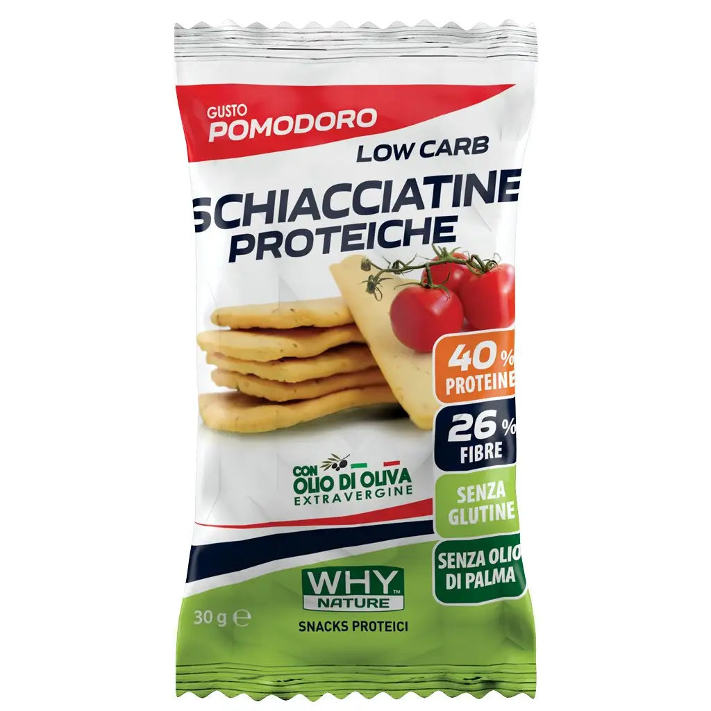 Why Nature Schiacciatine Proteiche 30 g Pomodoro Snack Salato Zero Spuntino Keto