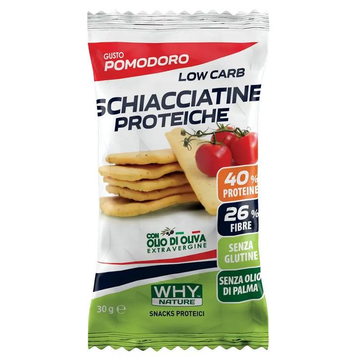Why Nature Schiacciatine Proteiche 30 g Pomodoro Snack Salato Zero Spuntino Keto