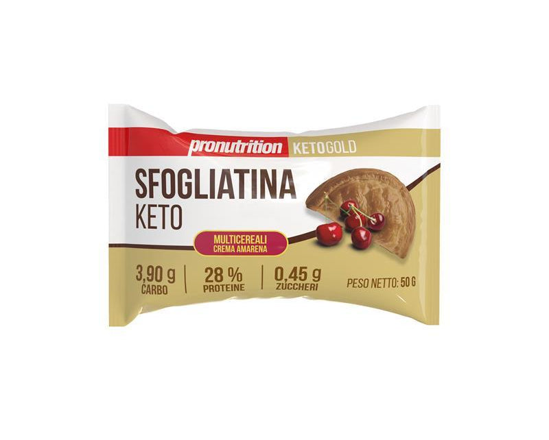 Pronutrition Sfogliatina Keto Multicereali 50g Crema Amarena per Colazione Keto