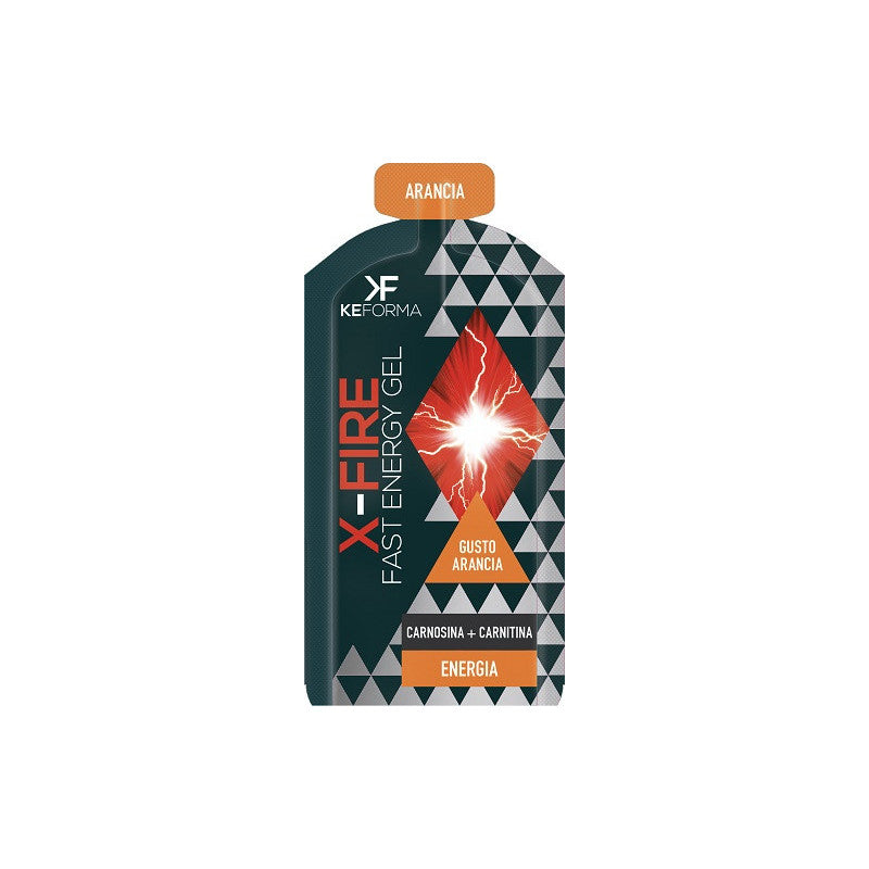 Keforma X-Fire Gel 30ml Arancia con Destrosio, Carnosina e Carnitina per Energia Rapida