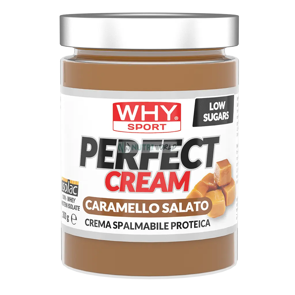 Why Sport Perfect Cream 300 g Caramello Salato Crema Spalmabile Proteica Zero per Colazione e Snack