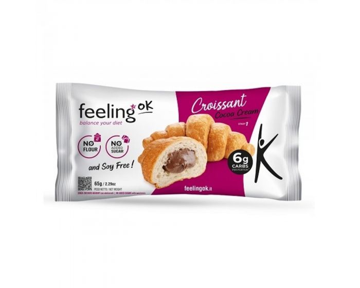 Feeling Ok Croissant Start 65 g Ripieno Al Cacao Cornetto per Colazione e Snack Keto - NutriWorld.it