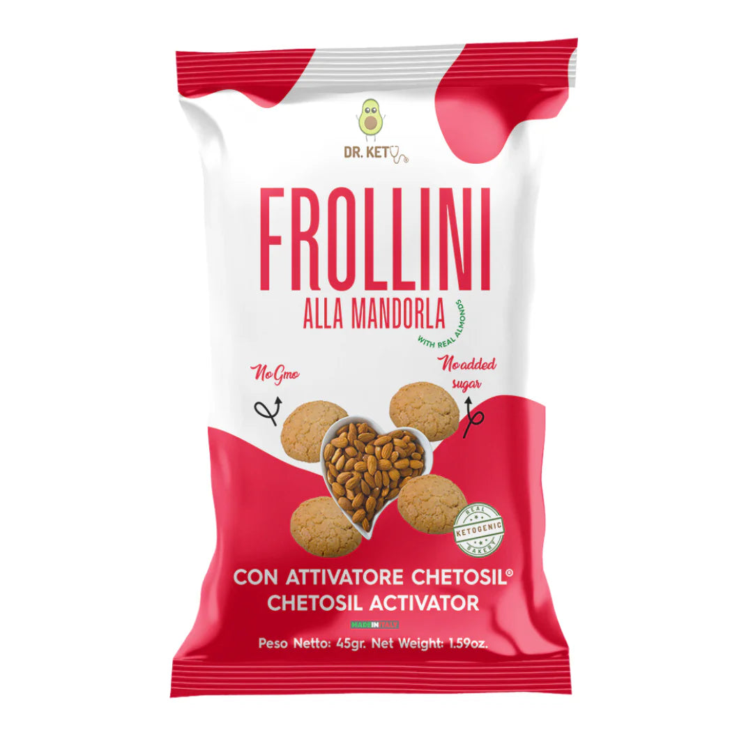 Dr Keto Frollini 45g Mandorla Biscotti per Colazione e Snack Keto