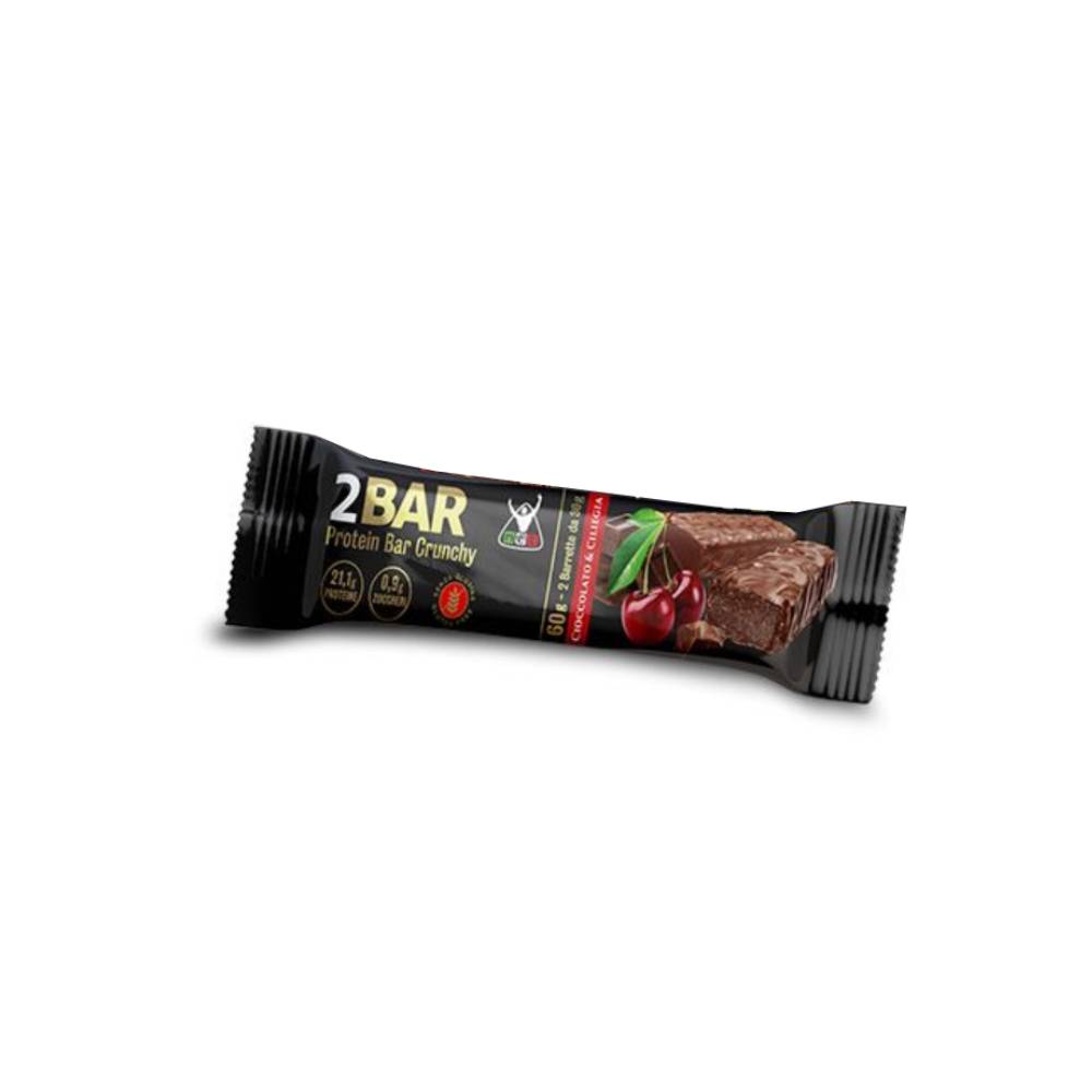 Net 2Bar 60g Cioccolato e Ciliegia Protein Bar Crunchy 2 Barrette Isolate Concentrate Ridotti Zuccheri Net