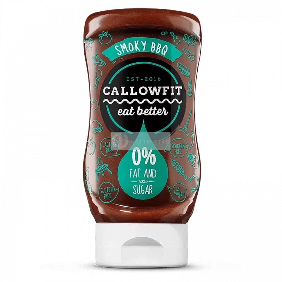 Callowfit Smoky BBQ Salsa Zero 300ml Condimento Senza Zuccheri e Grassi-NutriWorld.it