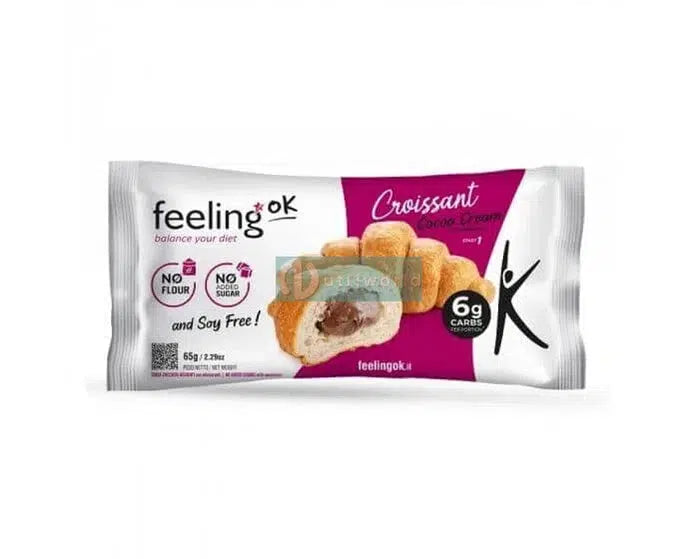 Feeling Ok Croissant Start 65 g Ripieno Al Cacao Cornetto per Colazione e Snack Keto-NutriWorld.it