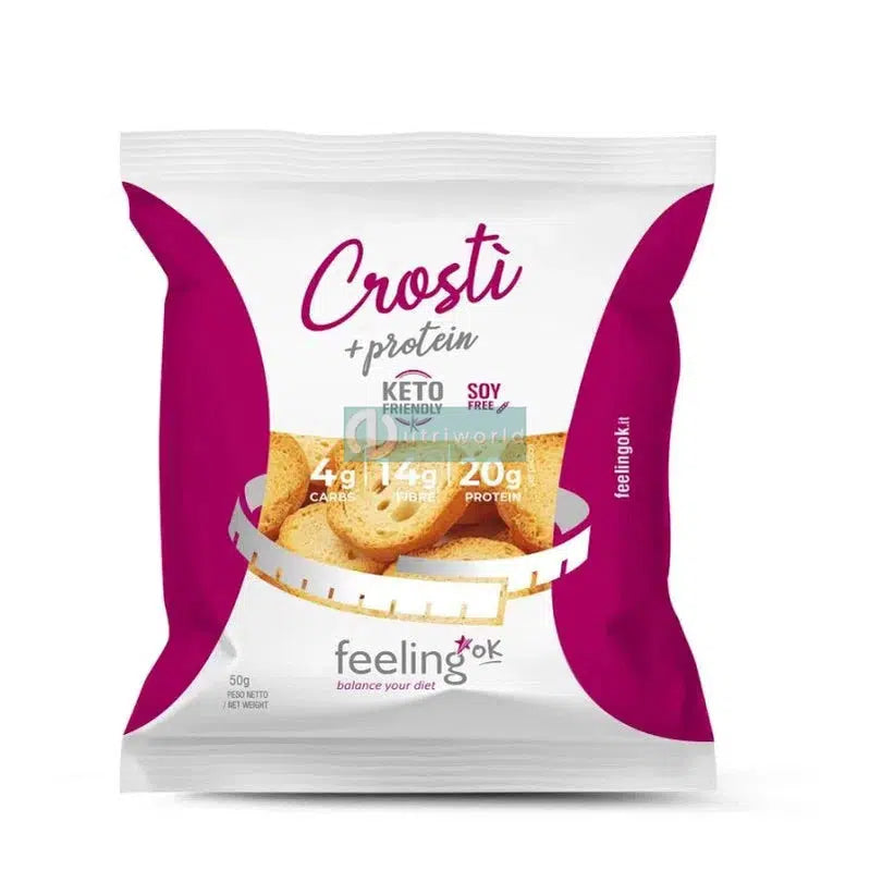 Feeling Ok Crosti Start 50 g Classic Crostini Keto per Pranzo Cena e Snack-NutriWorld.it