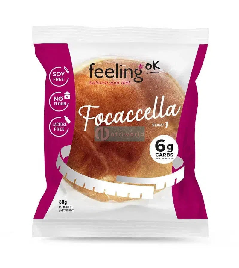 Feeling Ok Focaccella Start 80g Focaccia Proteica Zero per Snack e Cena-NutriWorld.it