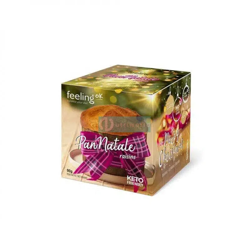 Feeling Ok Pan Natale Start 90g Classico con Uvetta Mini Panettone Dolce Proteico Zero-NutriWorld.it