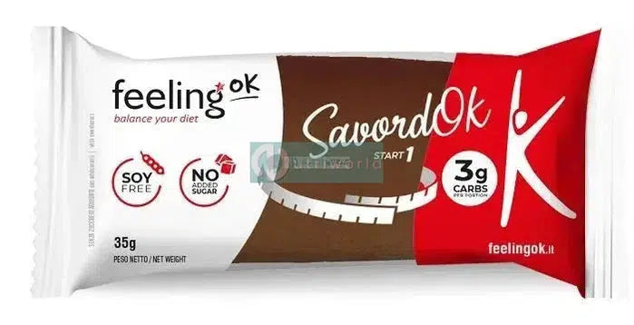 Feeling Ok Savordok Start 35g Cacao Biscotto Savoiardo Proteico Zero per Colazione e Snack-NutriWorld.it