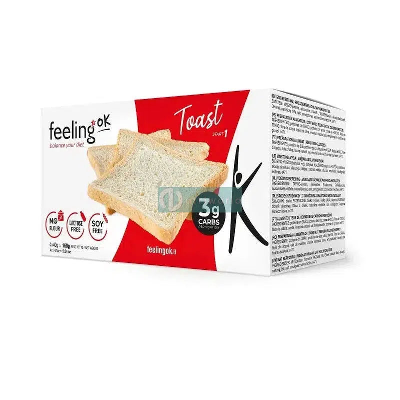 Feeling Ok Toast Start 160 g Classica Fette Biscottate Zero per Colazione e Spuntino Keto-NutriWorld.it