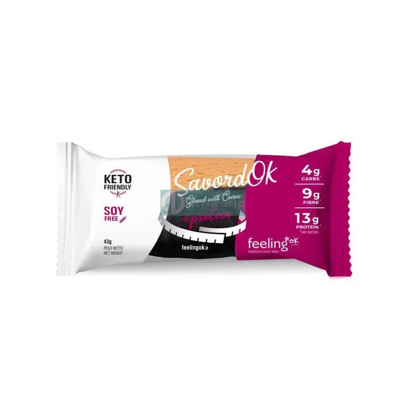 FeelingOk SavordOk Start Glassato Vaniglia Limone 43g Biscotto Savoiardo Zero per Colazione e Snack-NutriWorld.it