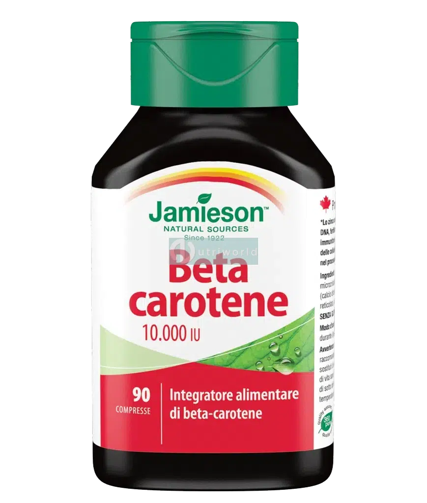 Jamieson Beta Carotene 10000 UI 90 Compresse per Pelle e Vista-NutriWorld.it