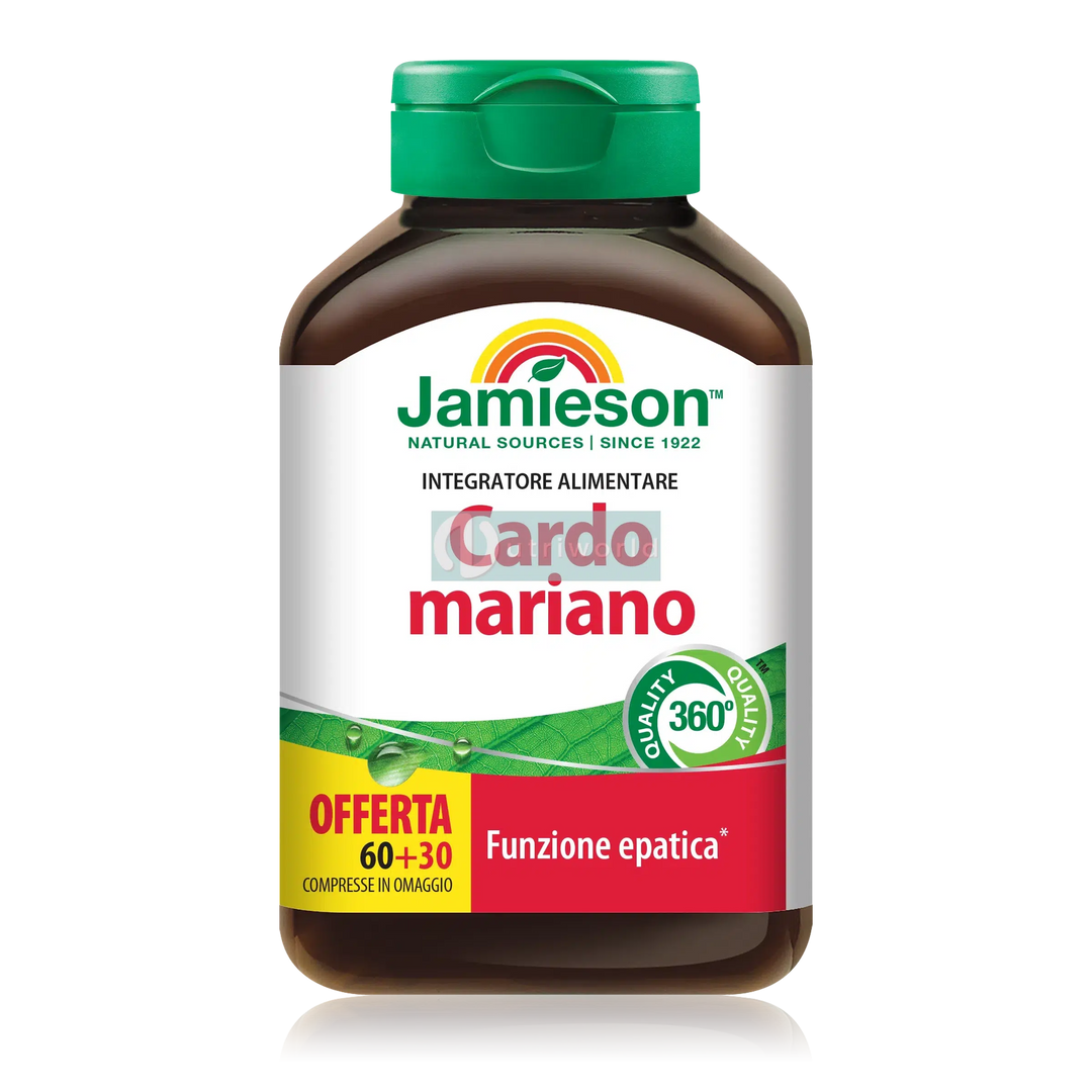 Jamieson Cardo Mariano 60 Compresse + 30 in Omaggio Milk Thistle ad Alta Concentrazione-NutriWorld.it