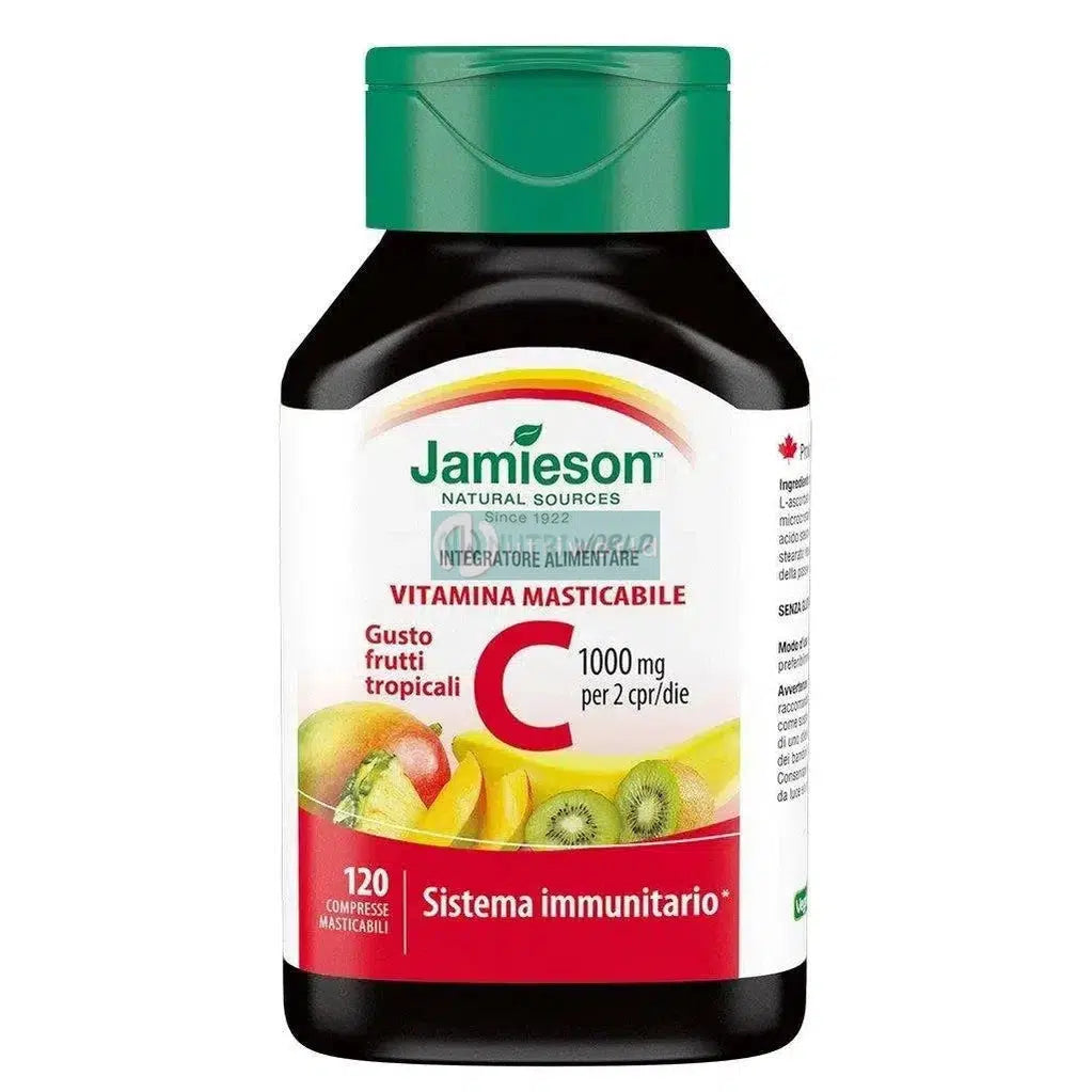 Jamieson Vitamina C 1000 Masticabile 120 Compresse Tropical per Energia e Difese Naturali-NutriWorld.it