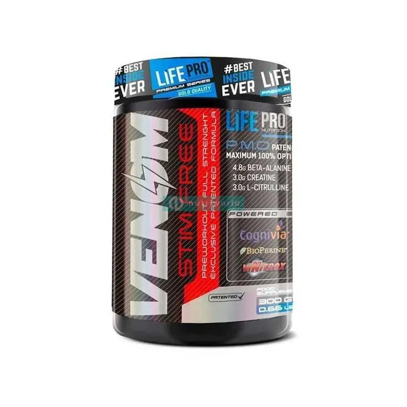 Life Pro Venom Full Strenght Stim Free 300 g Cola in Polvere Pre-Workout Senza Stimolanti Life Pro