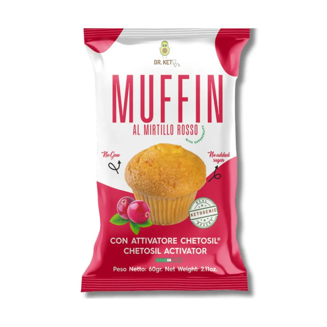 Dr Keto Muffin 60g Mirtillo Rosso per Colazione e Snack Keto