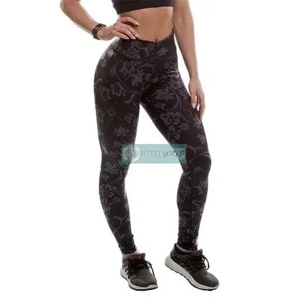 MusclePharm Length Leggins Pantalone Nero-NutriWorld.it