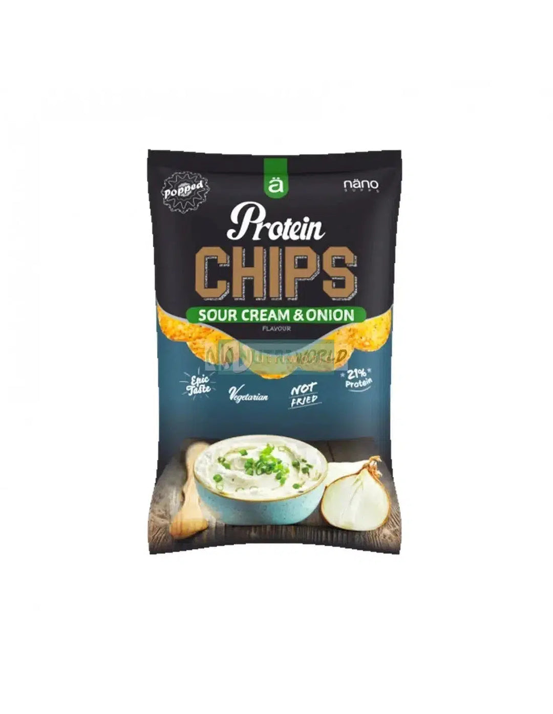 Nano Supps Protein Chips 40gr Onion Sour Cream Cipolla e Panna Patatine Proteiche con Ridotti Zuccheri e Grassi-NutriWorld.it