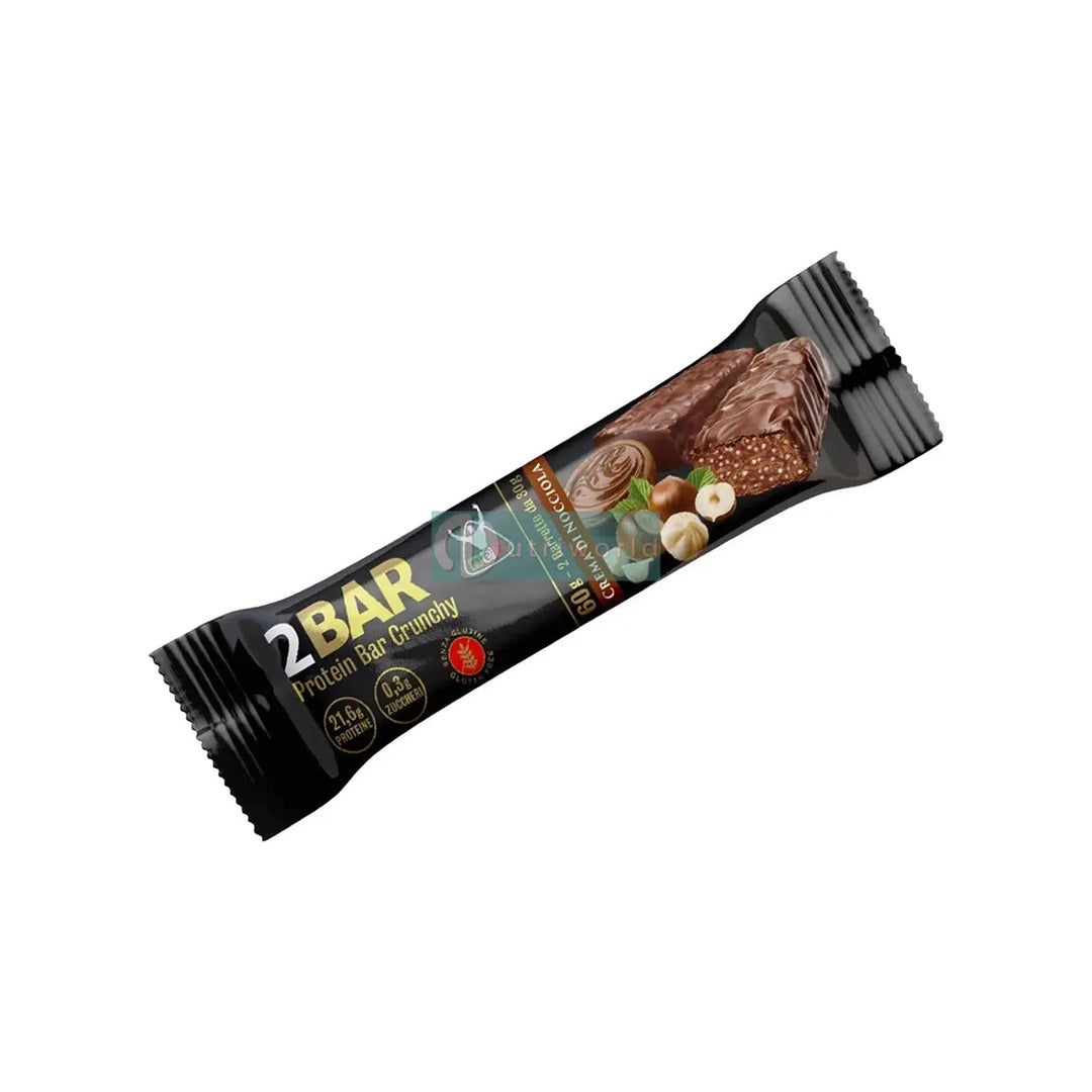 Net 2Bar 60 gr Crema di Nocciola Protein Bar Crunchy 2 Barrette Isolate Concentrate Ridotti Zuccheri-NutriWorld.it