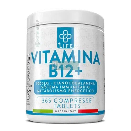 PiuLife Vitamina B12 365 Compresse per Energia e Vitalita'-NutriWorld.it