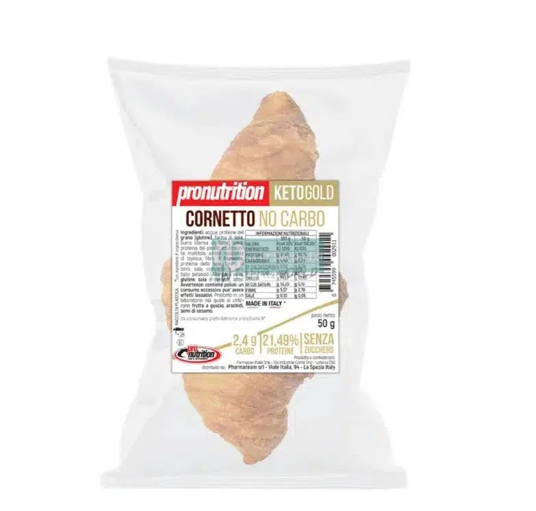 Pronutrition Cornetto Salato Keto No Carbo 50 g Senza Zuccheri per Colazione Zero-NutriWorld.it