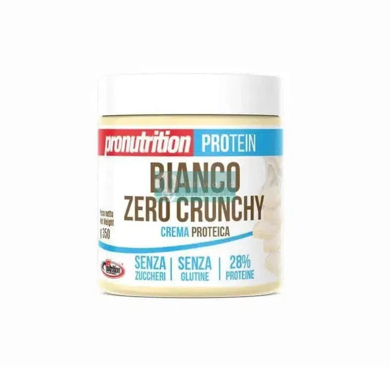 Pronutrition Crema Proteica 350 g Bianco Zero Crunchy Spalmabile Cioccolato Bianco Senza Zuccheri per Colazione e Snack-NutriWorld.it