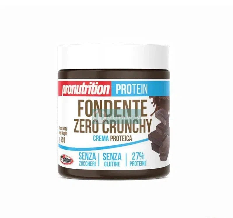 Pronutrition Crema Proteica 350 g Fondente Zero Crunchy Spalmabile Cioccolato Fondente Senza Zuccheri per Colazione e Snack-NutriWorld.it