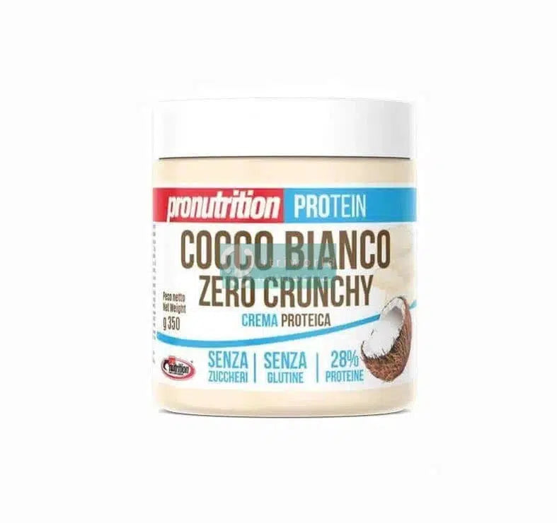 Pronutrition Crema Spalmabile Zero Bianco Cocco Crunchy 350g Proteica per Colazione o Spuntino-NutriWorld.it