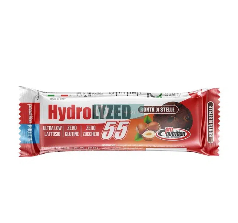 Pronutrition Hydrolyzed 55 55g Bonta' di Stelle Barretta Proteica Idrolizzata DH4 Snack Pre-Workout Post-Workout-NutriWorld.it