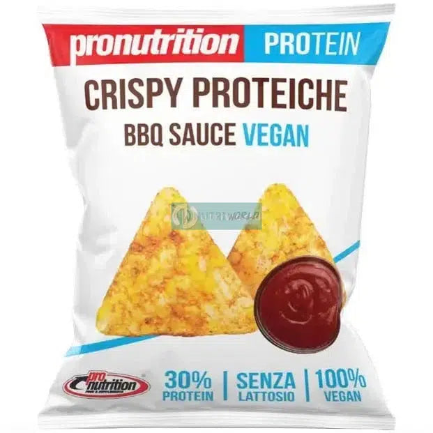 Pronutrition Protein Crispy 60g Barbeque Sauce Vegan Proteiche Patatine con Ridotti Zuccheri e Grassi Senza Glutine e Lattosio-NutriWorld.it