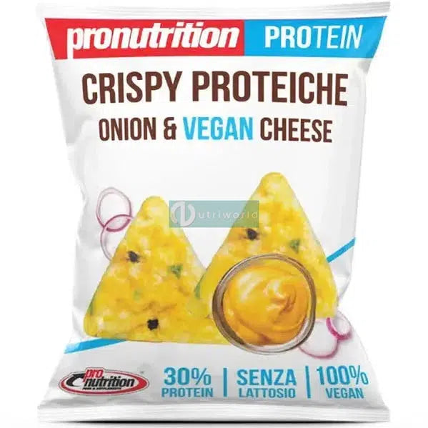 Pronutrition Protein Crispy 60g Onion Cheese Vegan Proteiche Patatine Cipolla e Formaggio con Ridotti Zuccheri e Grassi Senza Glutine e Lattosio-NutriWorld.it