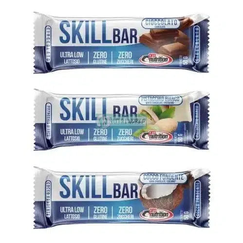 Pronutrition Skill Bar 50g Pistacchio Bianco Proteica Senza Zuccheri per Snack e Recupero-NutriWorld.it