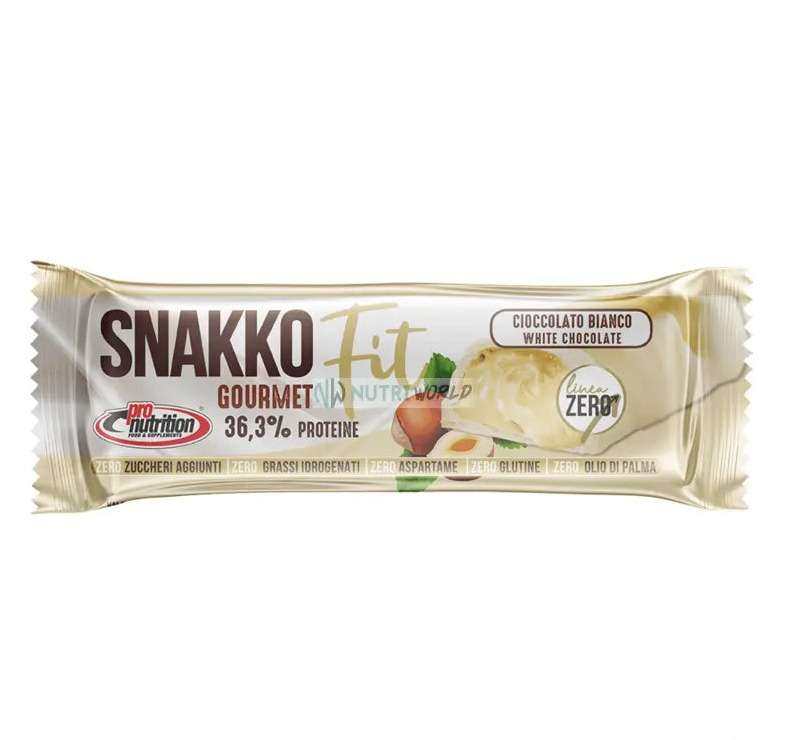 Pronutrition Snakko Fit 30g Cioccolato Bianco Barretta Proteica Wafer Zero Snack Keto