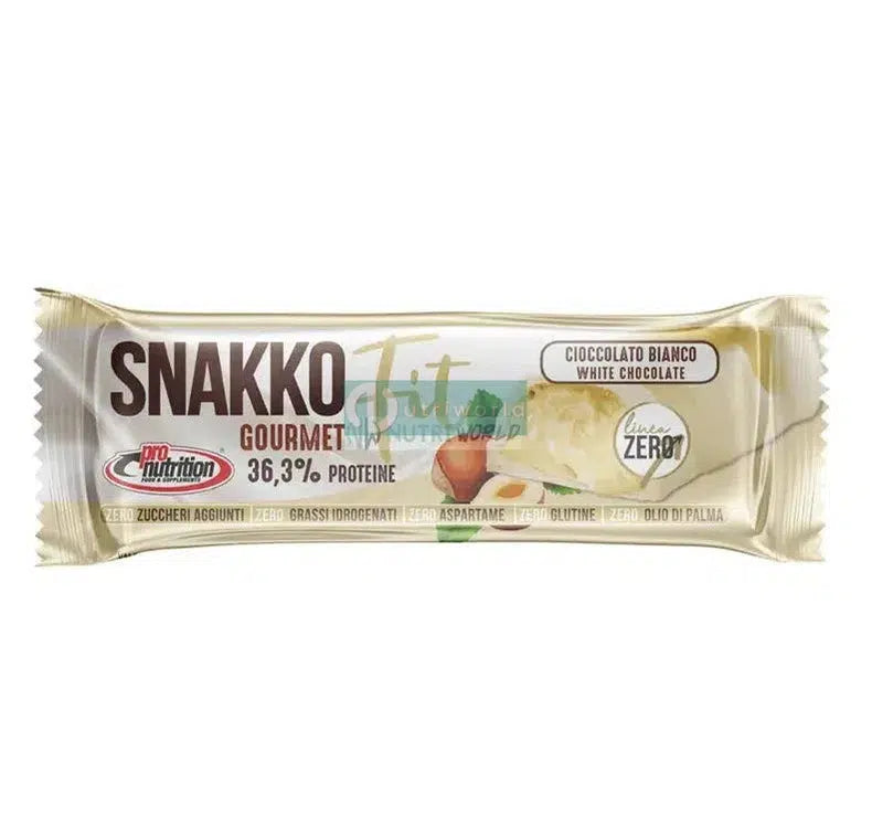 Pronutrition Snakko Fit 30g Cioccolato Bianco Barretta Proteica Wafer Zero Snack Keto-NutriWorld.it