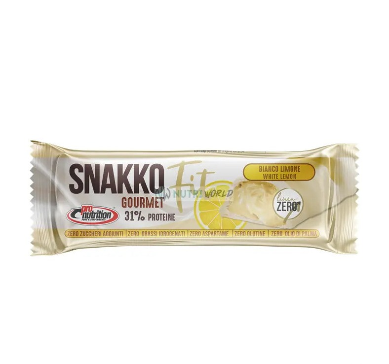 Pronutrition Snakko Fit 30g Cioccolato Bianco Limone Barretta Proteica Wafer Zero Snack Keto