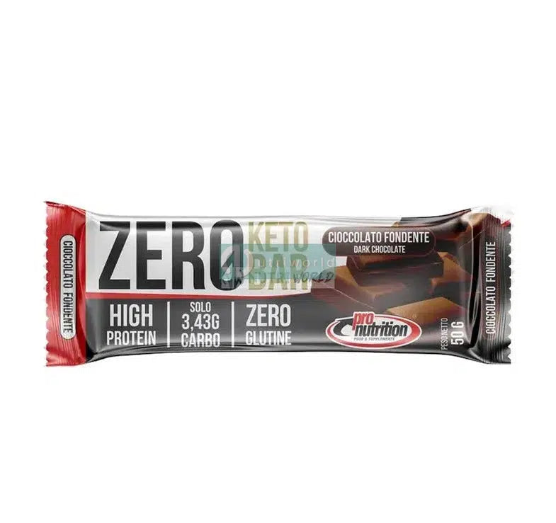 Pronutrition Zero Keto Bar 50g Cioccolato Fondente Barretta Proteica Pasto Sostitutivo Snack-NutriWorld.it