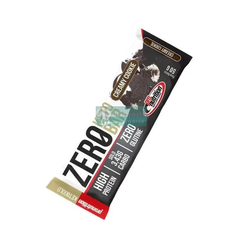 Pronutrition Zero Keto Bar 50g Creamy Cookie Biscotto Barretta Proteica Pasto Sostitutivo Snack-NutriWorld.it