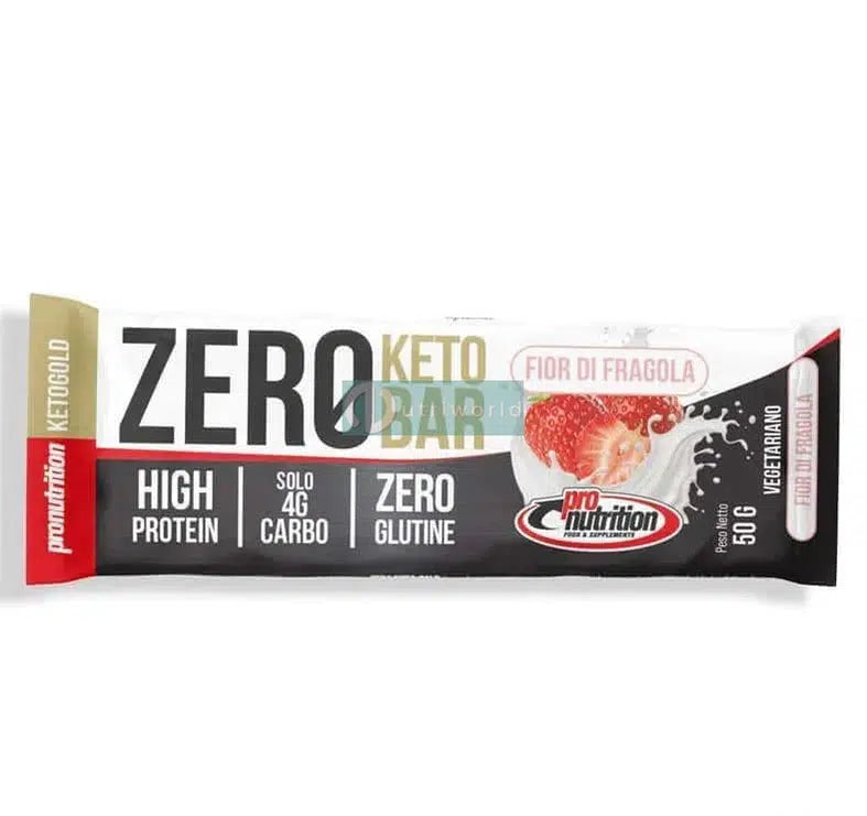 Pronutrition Zero Keto Bar 50g Fior di Fragola Barretta Proteica Pasto Sostitutivo Snack-NutriWorld.it