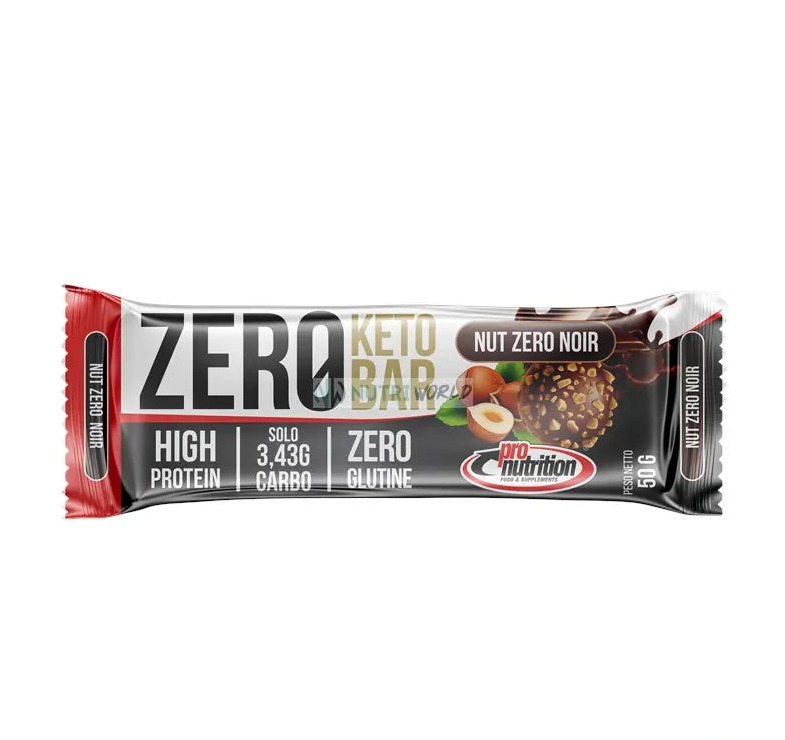 Pronutrition Zero Keto Bar 50g Nut Zero Noir Barretta Proteica Pasto Sostitutivo Snack Pronutrition