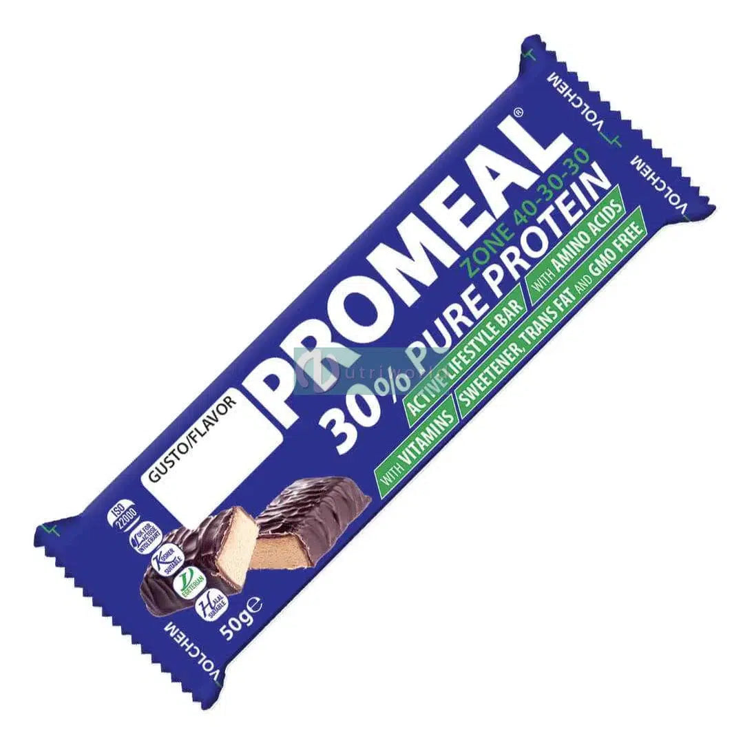 Volchem Promeal 50g Cacao Barretta Proteica Pasto Sostitutivo Snack per Zona-NutriWorld.it