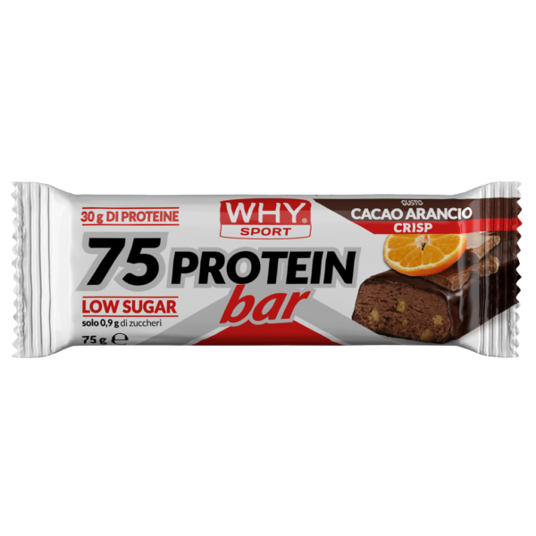 Why Sport 75 Protein Bar 75g Cacao Arancio Crisp Barretta Proteica Ridotti Zuccheri Why Sport