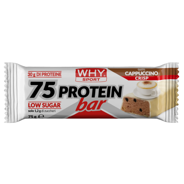 Why Sport 75 Protein Bar 75g Cappuccino Crisp Barretta Proteica Ridotti Zuccheri