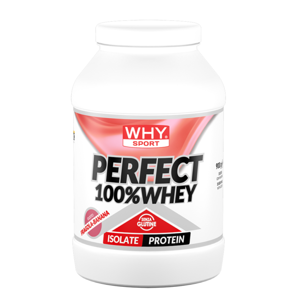 Why Sport Perfect 100% Whey 900g Fragola Banana Proteine Isolate in Polvere per Recupero