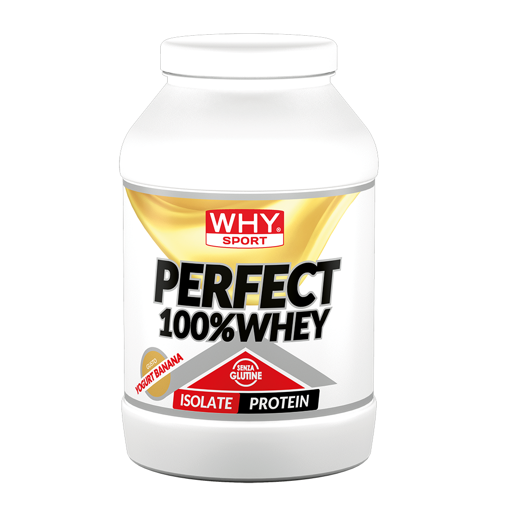 Why Sport Perfect 100% Whey 900g Banana Yogurt Proteine Isolate in Polvere per Recupero