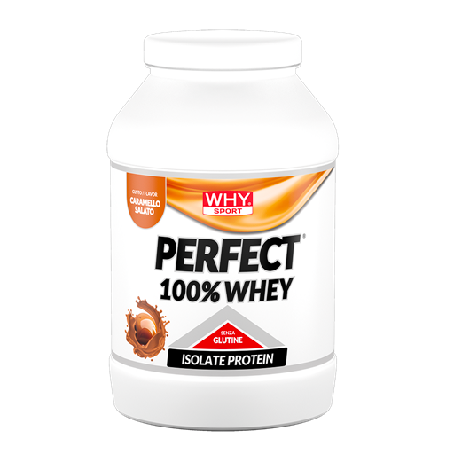 Why Sport Perfect 100% Whey 900g Caramello Salato Proteine Isolate in Polvere per Recupero