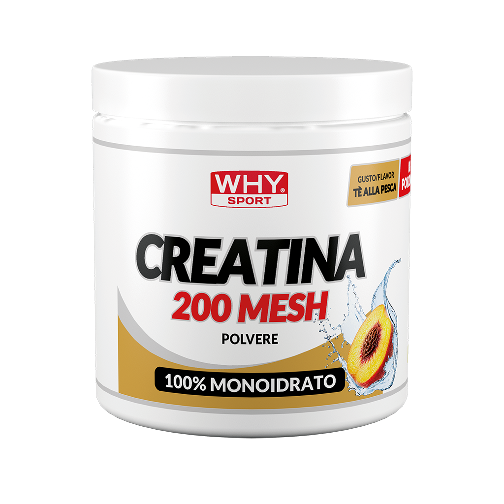 Why Sport Creatina 200 Mesh 300g Tè alla Pesca in Polvere per Energia Recupero e Massa